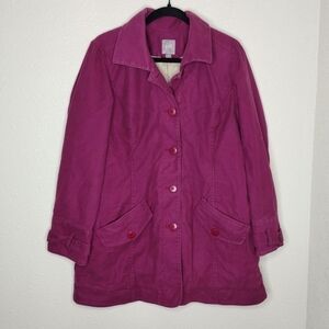 J. Jill Cashmere Blend Pink Peacoat Jacket Womens Size Medium